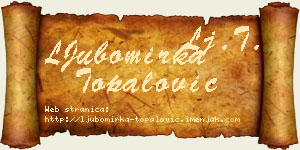 LJubomirka Topalović vizit kartica